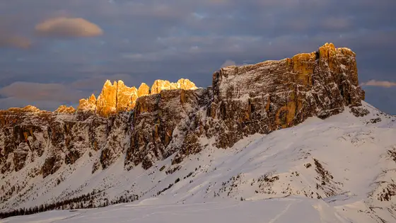 I Lastoi del Formin colpiti dagli ultimi secondi si sole